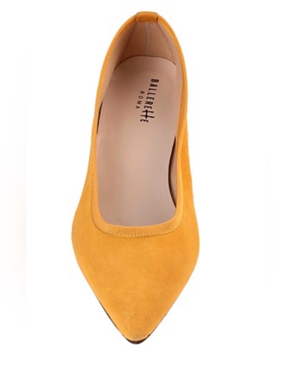 Ballerette Campo Marzio Marigold Suede Pointed-Toe Ballet Flats, Nib 37 — image 2 of 7